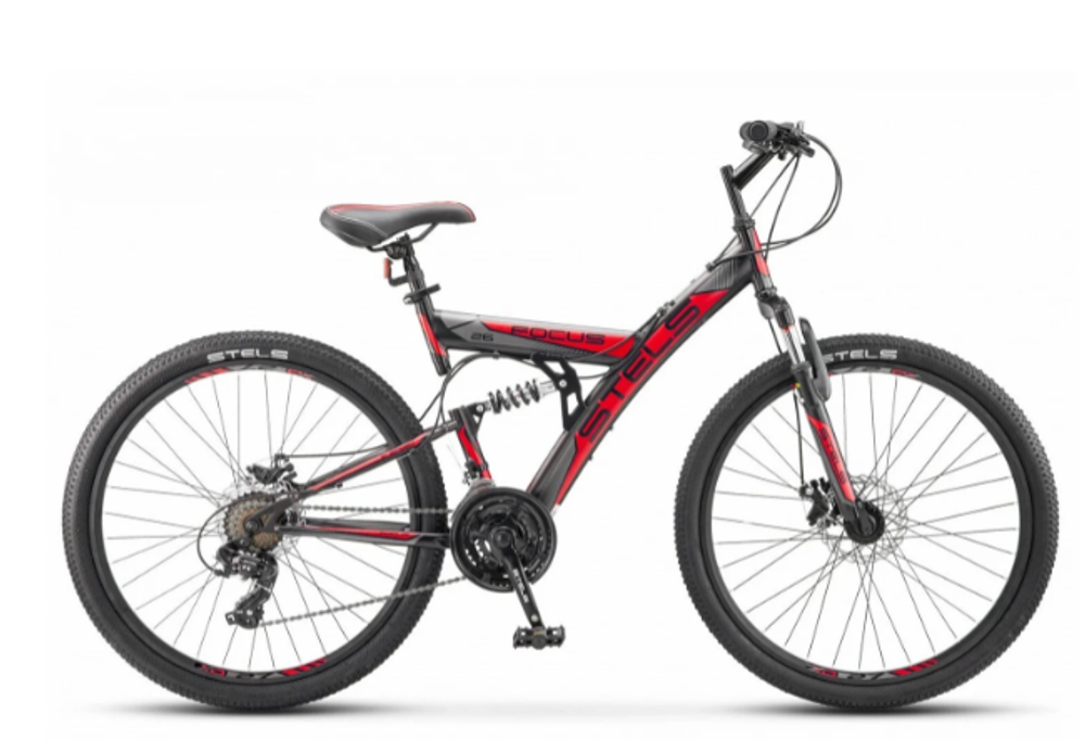 Велосипед 26" Stels Focus MD, 21-sp,рама 18,Чёрный/красный