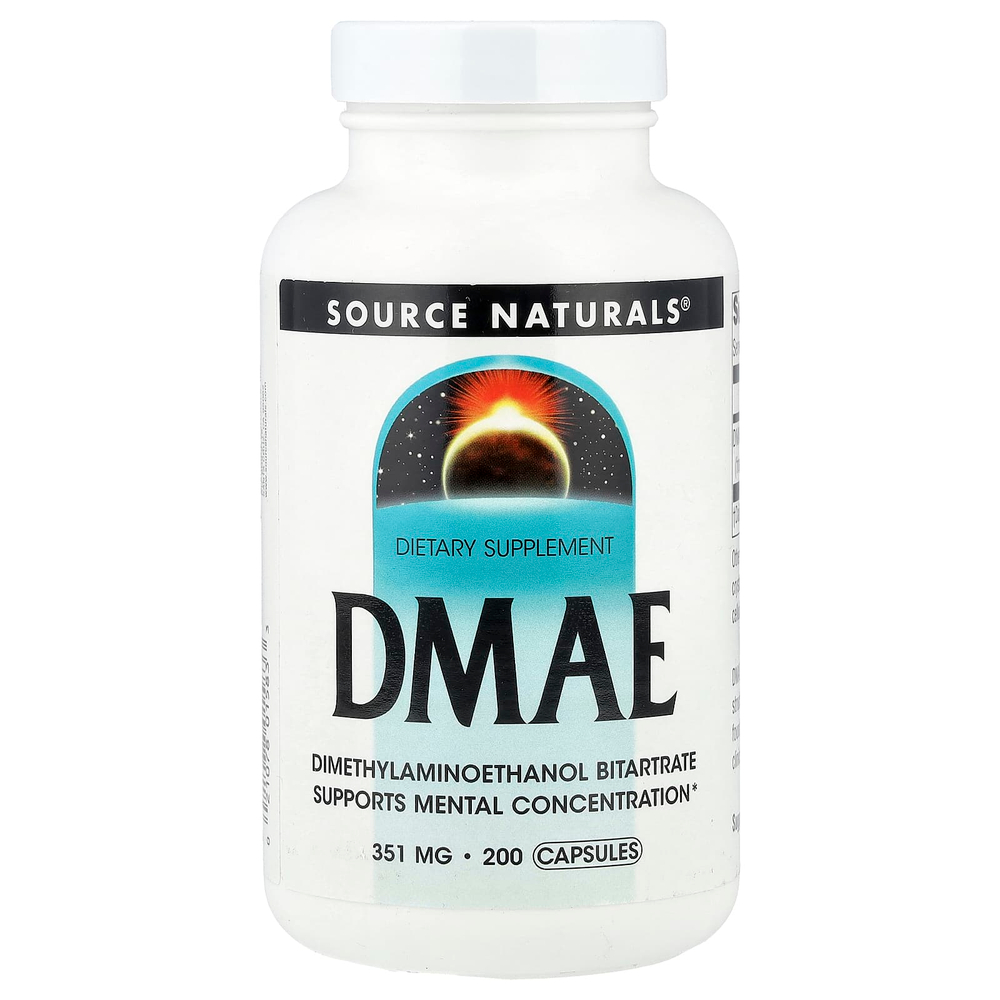 Source Naturals, ДМАЭ, 351 мг, 200 капсул