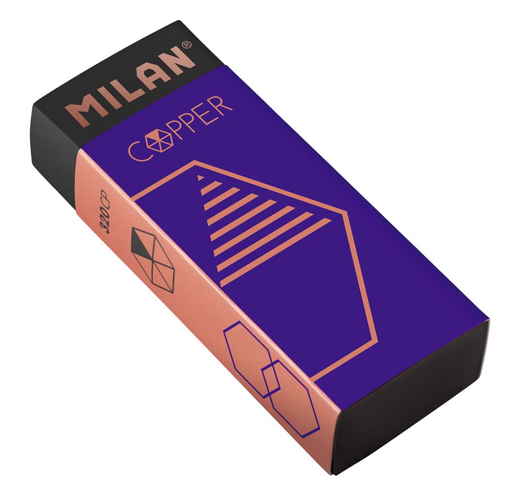 Ластик nata 320CP Copper с карт. держателем 6,1х2,3х1,2 см, 20 шт, CPM320CP ассорти, Milan