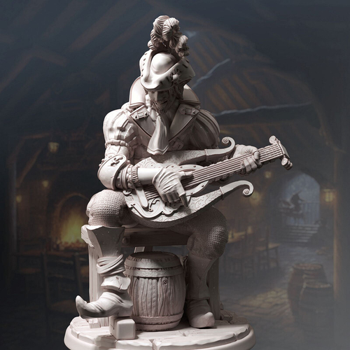 Человек Бард миниатюра для dnd, днд, pathfinder, фентези, Настольная игра, НРИ, Варгейм, РПГ
