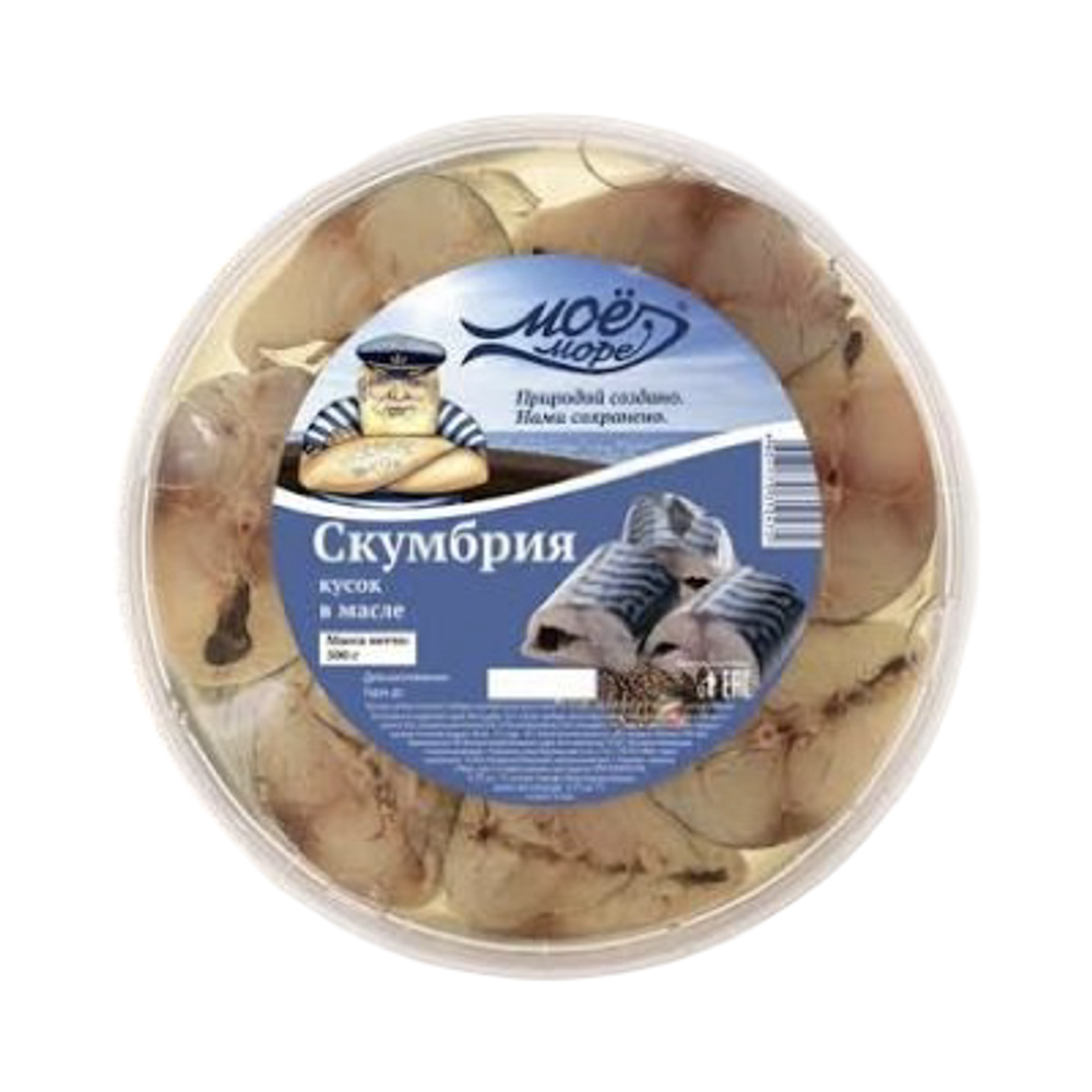 500гр Скумбрия в масле кусок  Моё Море