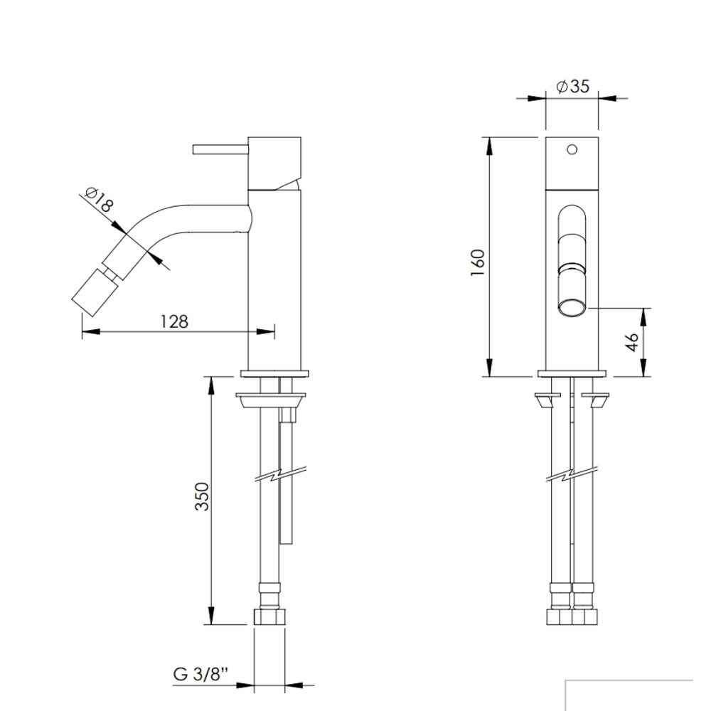 Смеситель для биде HAPA C35 C35 (цвет - золото PVD) C35.0011.PPGPVD