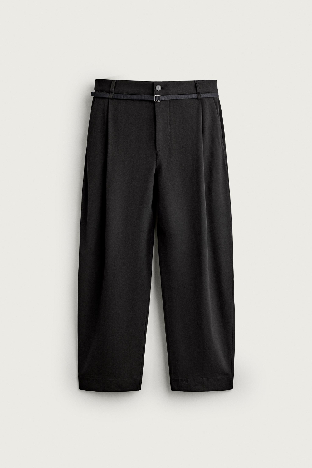 БРЮКИ BALLOON FIT С РЕМНЕМ И ЗАЩИПАМИ — ZARA
