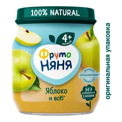 Пюре ФрутоНяня Яблоко с 4 мес 100 г