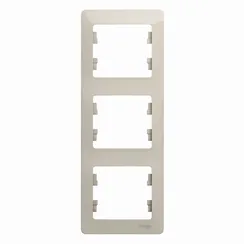 Рамка пластиковая на 3 поста вертикальная Systeme Electric Glossa Молочный GSL000907