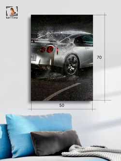 Картина "Nissan GT-R", на стену для интерьера 50х70см 1шт.