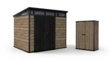 Keter Комплект для хранения: сарай "Pent 9x7" + шкаф "Vertical Shed" 1400л (светло-коричневый) — фото 1