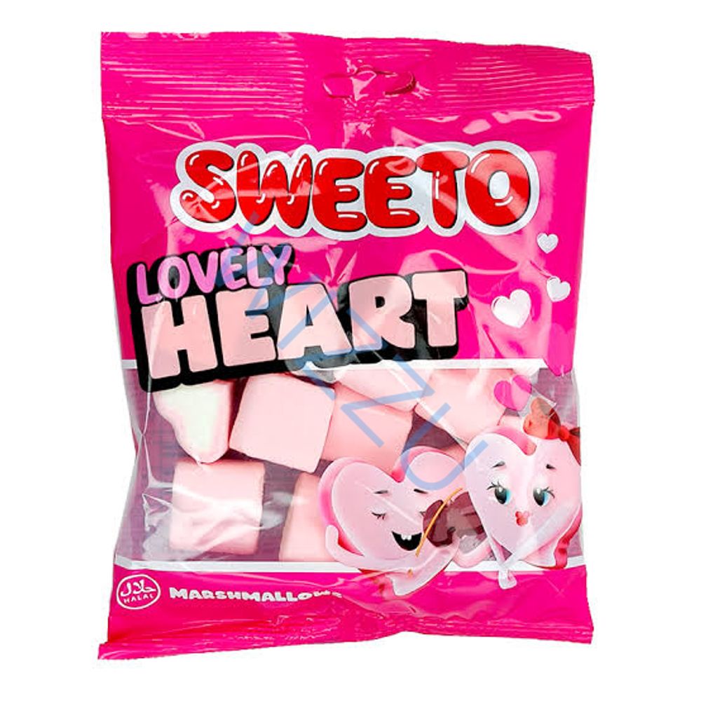 Маршмеллоу SWEETO 60г Сердце (12шт/блок, 6блок/кор)