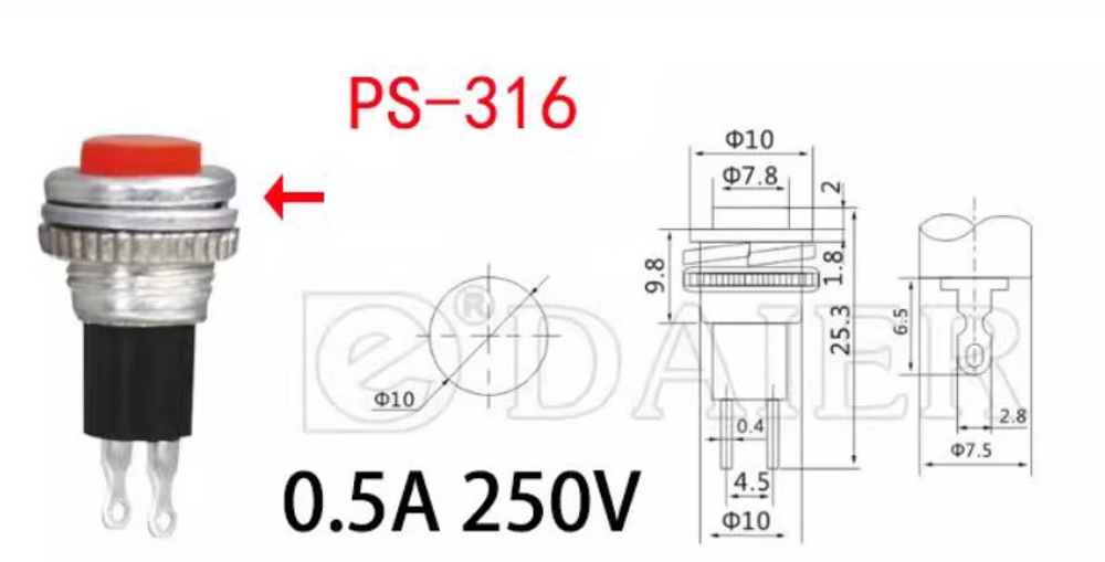 Кнопка PS - 316 зеленая