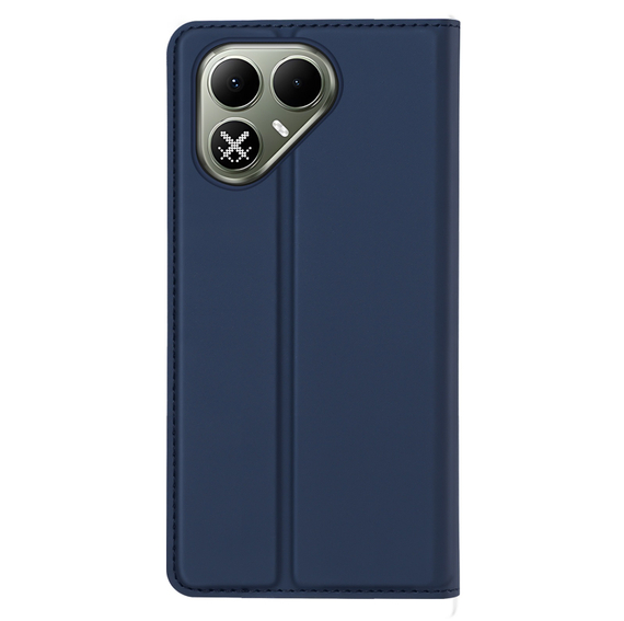 Чехол книжка из кожи синего цвета для смартфона Tecno Pova 8 5G, серия Skin Pro Series от Dux Ducis