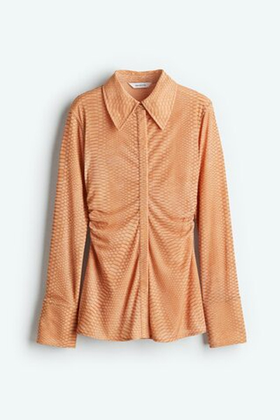 Длинная рубашка из сетки со сборками - H&M