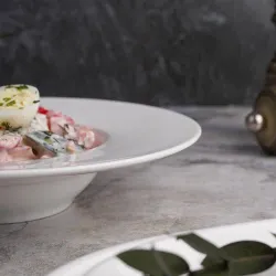 Тарелка глубокая 150 мл d 20 см h4 см для пасты белая фарфор P.L. Proff Cuisine [6]