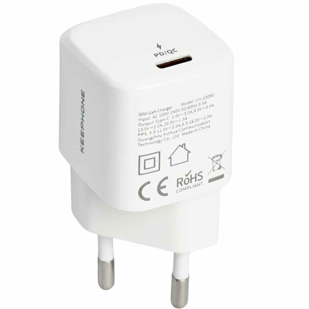 Сетевое зар. устр. Keephone CH-23092 1C 30W белое