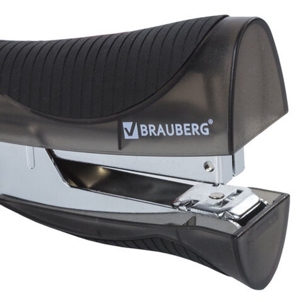Степлер №24/6, 26/6 BRAUBERG "VS-100 Pro", до 25 листов, вертикальный, эргономичный, черный 228741
