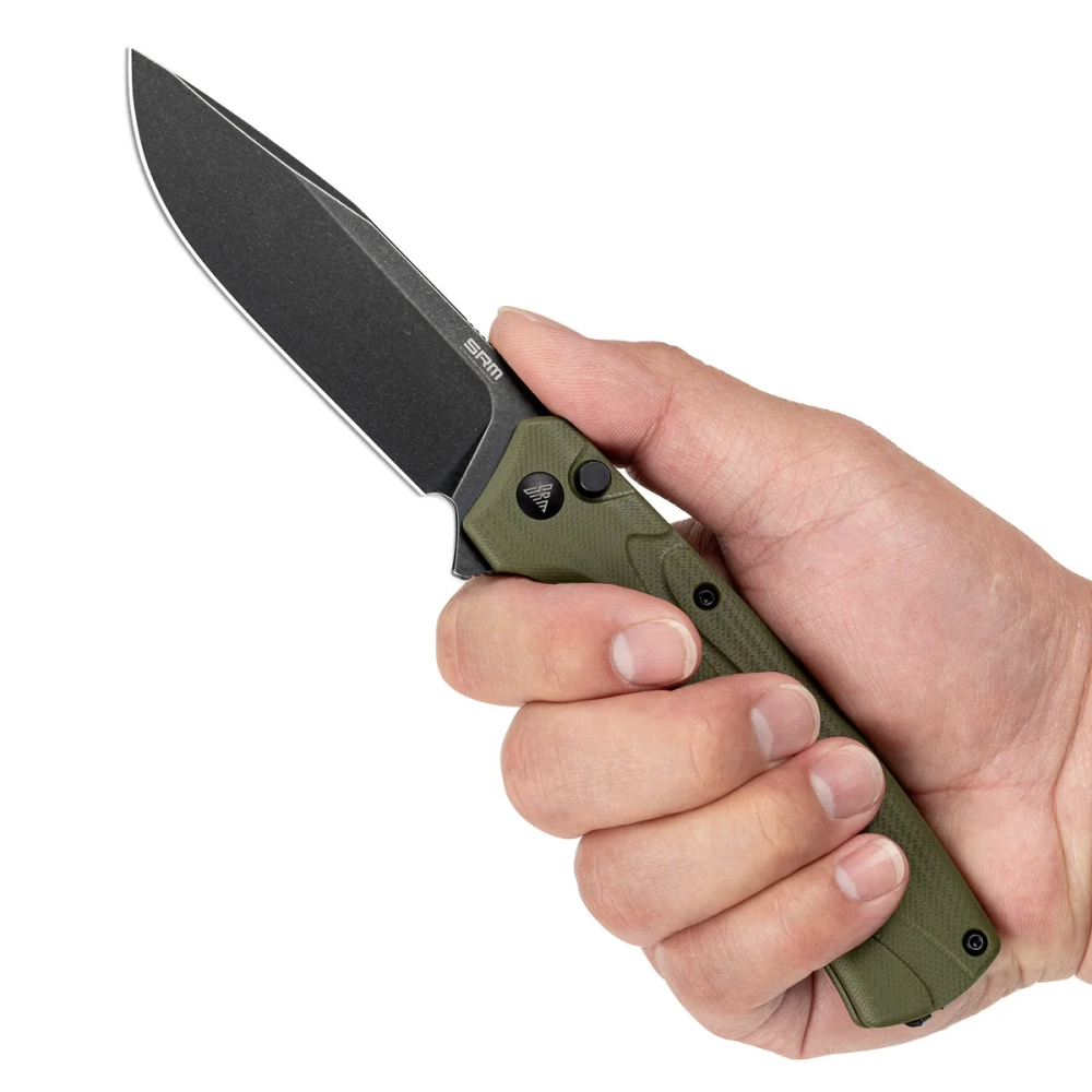 Нож складной SRM 221X-GP Blackwash (14C28N, OD Green G10)