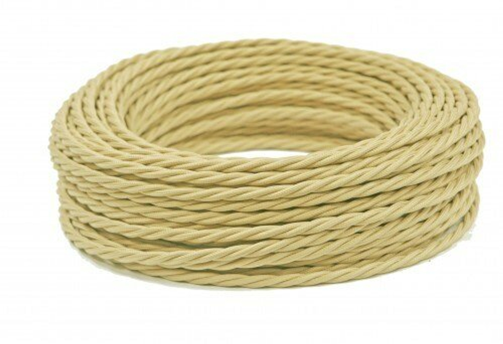 Ретро провод витой Слоновая кость Interior Wire Twist ПВР-СЛК / 2х1,5