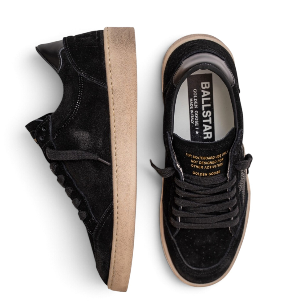 Women's Ball Star in black suede black crystal star