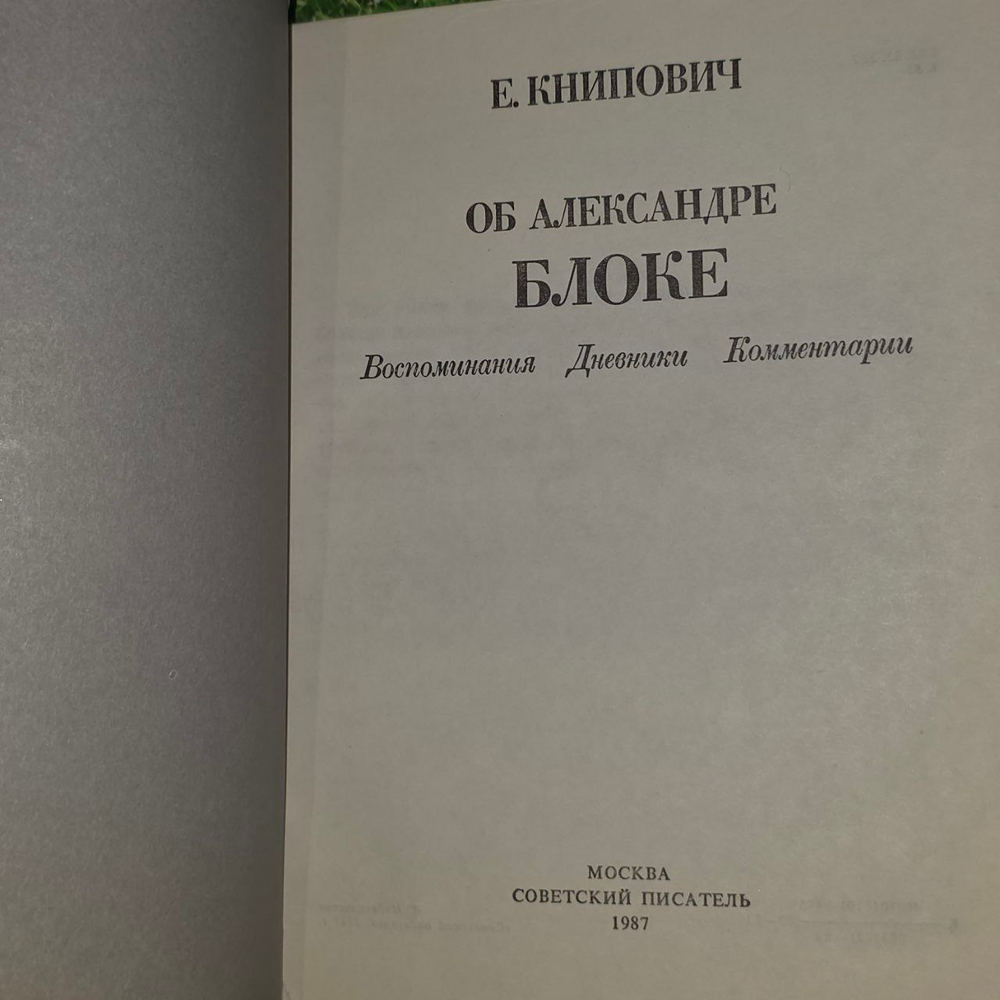 Об Александре Блоке. Книпович Евгения Федоровна