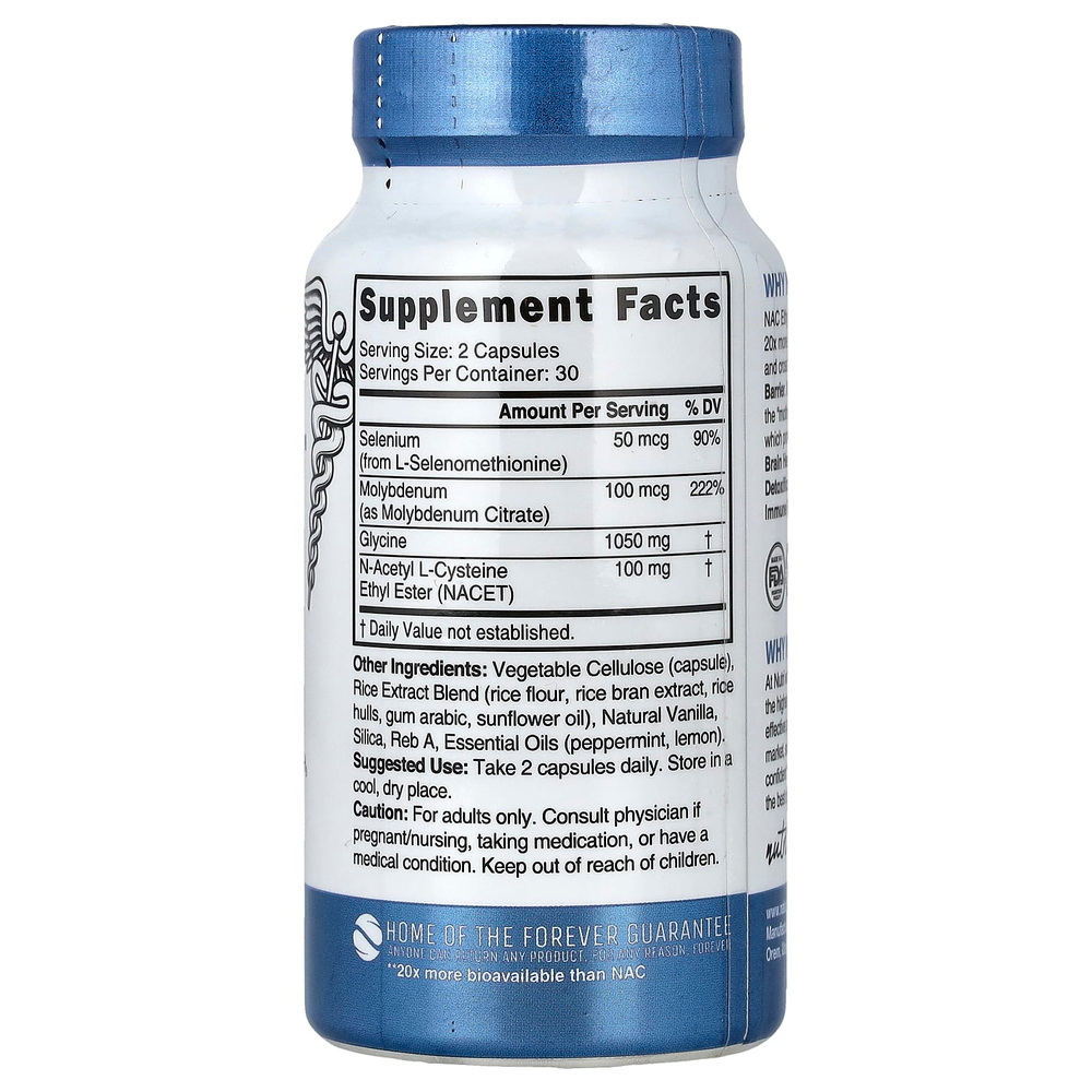 Nutri, NEURO-NAC ™, этиловый эфир глицина и NAC, 60 веганских капсул