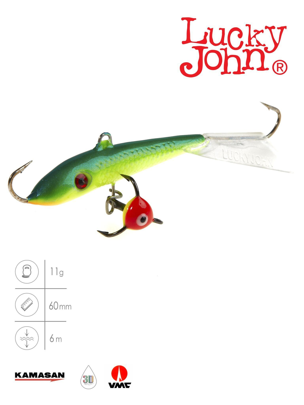 Балансир Lucky John FIN 3 с тройником 40мм/20 блистер