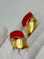 Серьги с красной эмалью