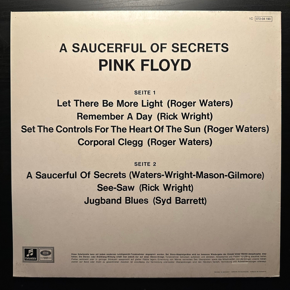 Pink Floyd - A Saucerful Of Secrets (Германия)