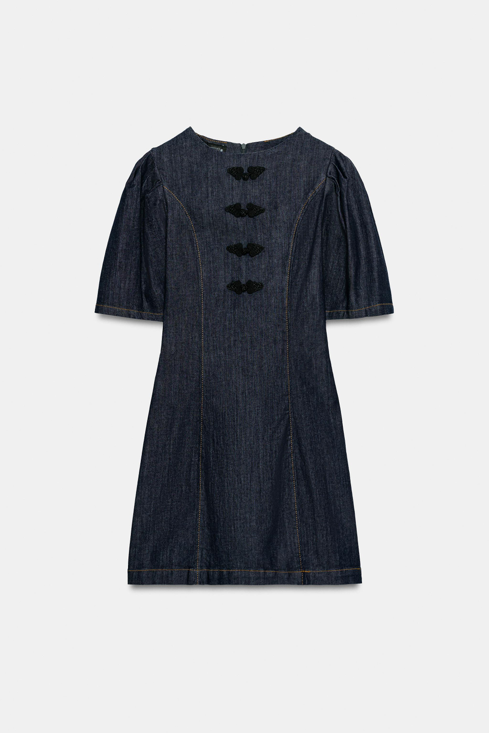 ДЖИНСОВОЕ МИНИ-ПЛАТЬЕ Z1975 С ДЕКОРАТИВНЫМИ ПУГОВИЦАМИ — ZARA