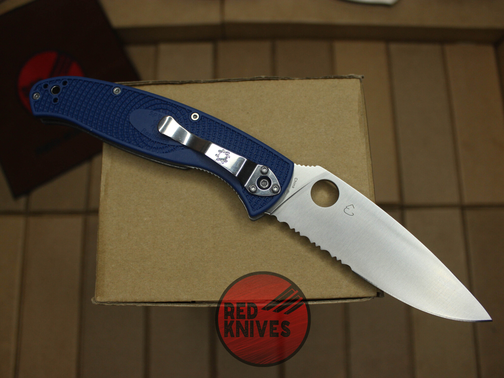 Нож Spyderco Resilience LTW P/S - рук. океанский синий, клинок полусеррейтор