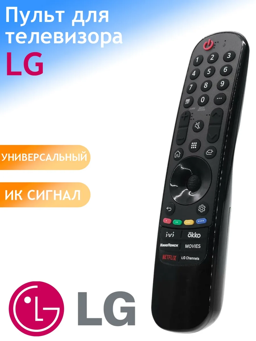 Пульт ДУ для телевизора ClickPdu MR21GA-IR-RU универсальный пульт для LG на ик сигнале ( без голоса) с голосовым управлением PDUHRM2111