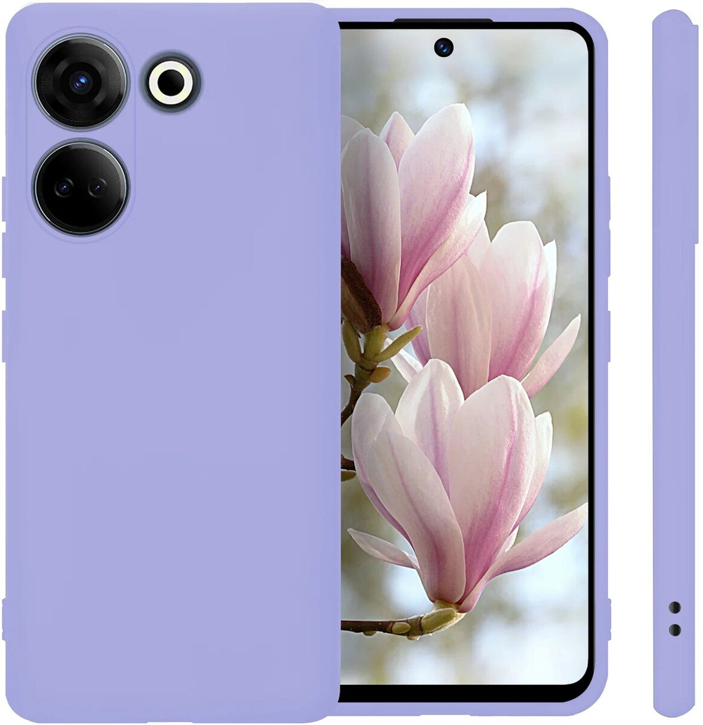 Мягкий Soft Touch чехол из силикона для TECNO CAMON 20 / 20 PRO 4G с бархатной подкладкой
