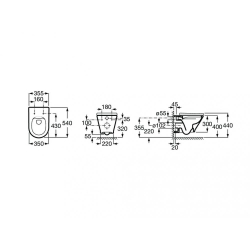 Комплект унитаза с инсталляцией Roca The Gap Round Pack Rimless  с сиденьем Supralit 7893105000