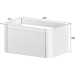 Тумба c раковиной VOI 786-080-L+782-080-L 80 см, на 1 отверстие, LUNA