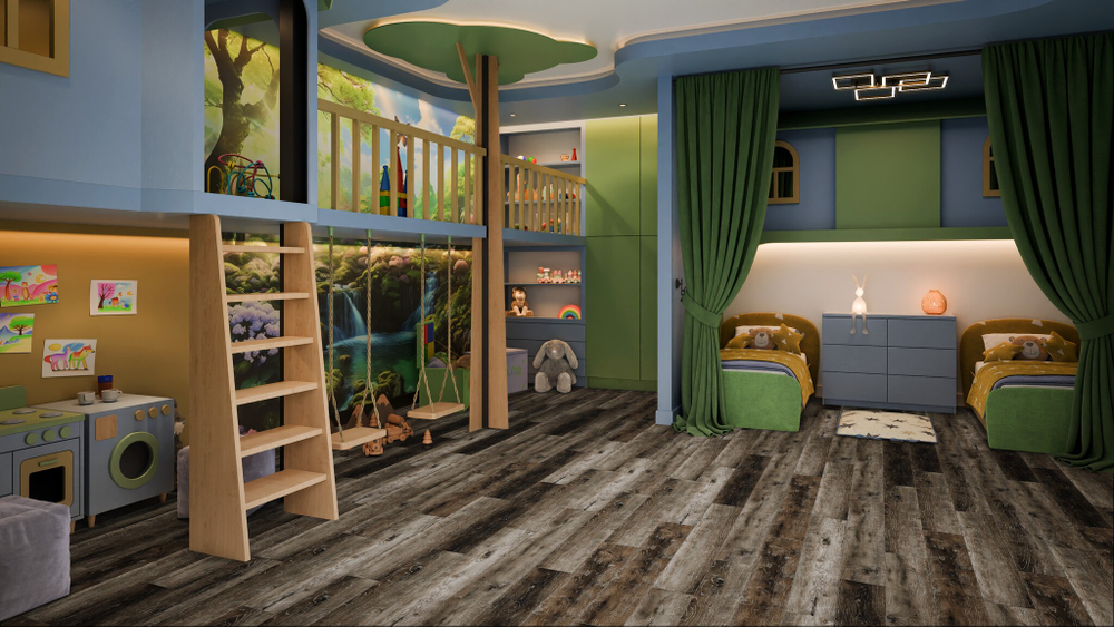 LVT-плитка Damy Floor TCM369-7 — LVT Дуб Рустикальный Черный/Rustic Black Oak