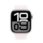 Умные часы Apple Watch Series 10 GPS, 42mm, Silver Aluminium Case with Sport Band S/M, Light Blush (Серебристый)