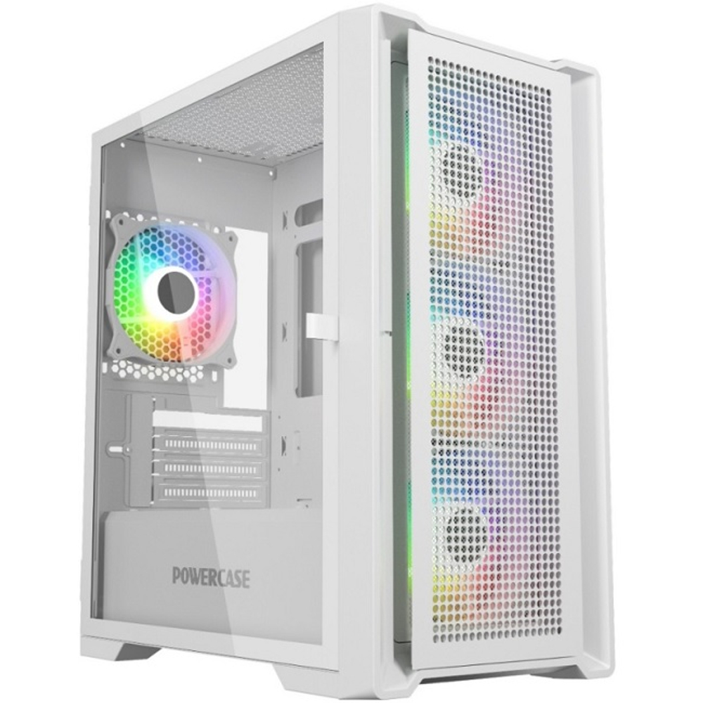 Корпус Mini-Tower PowerСase ALISIO Micro X4W V2 TG, ARGB, Micro-ATX, белый (CAMCXW-A4)