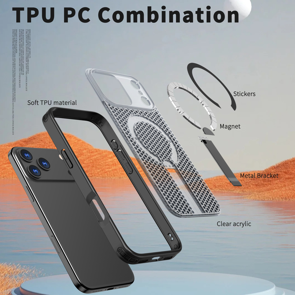 Прозрачный чехол Mesh Pro Magnetic Case для iPhone 17 Pro Max