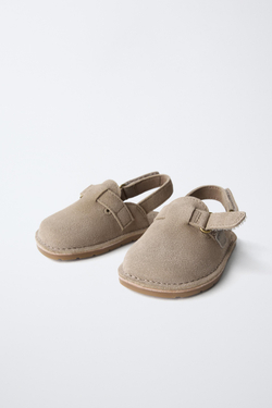 ZARA КОЖАНЫЕ САБО BAREFOOT, ПЕСОЧНО-КОРИЧНЕВЫЙ
