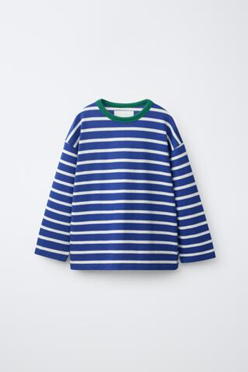 ZARA ЛОНГСЛИВ В ПОЛОСКУ, СИНИЙ