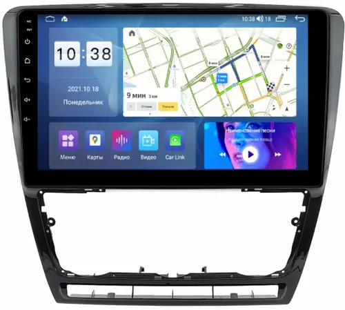 Магнитола для Skoda Octavia A5 2004-2013 (рамка черная глянцевая) - Parafar PF005BUHD на Android 13, Быстрая, QLED, CarPlay, 4G SIM-слот