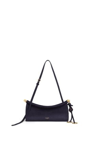 ALAÏA МАЛЕНЬКАЯ СУМКА LE CLICK EAST WEST ИЗ ЗАМШИ, БАКЛАЖАННЫЙ
