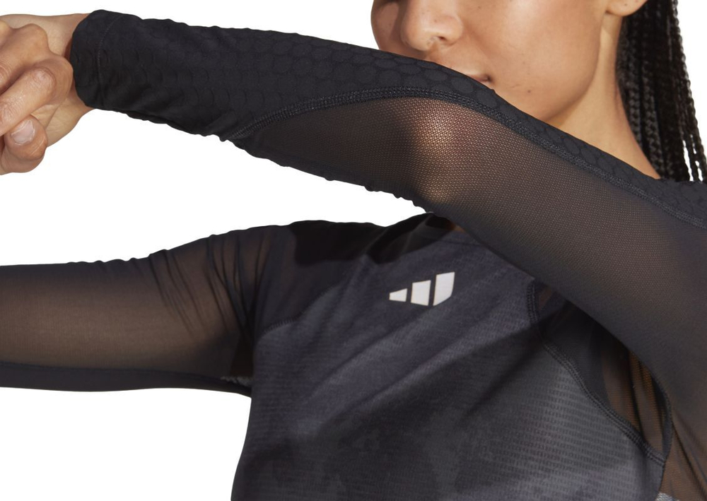 Женская теннисная футболка (dł. Рукава) Adidas Paris Freelift Longsleeve Tee - черный
