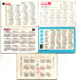 Набор из 5 переливных (стерео) Календариков . Мультфильмы СССР 1977, 1982, 1987, 1988 гг.