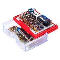 МАСТАК (058-10033C) Набор вставок (бит) 1/4", TORX, HEX, Pozidriv, Phillips, Slotted, 33 предмета
