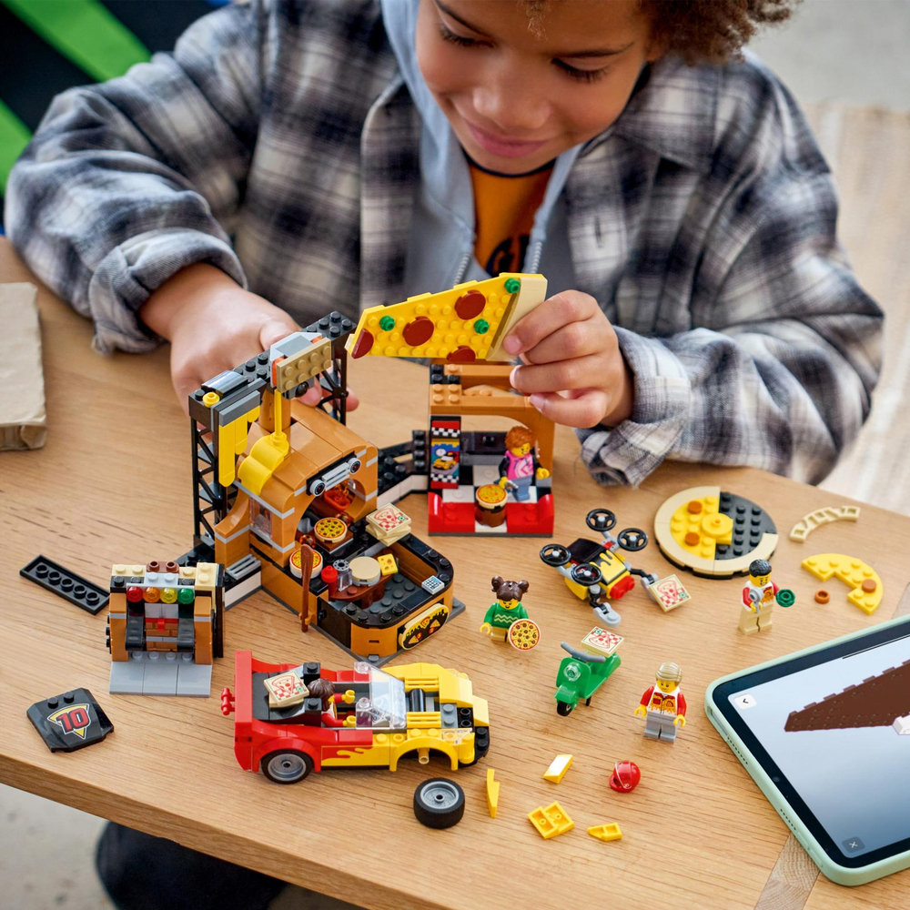 Конструктор Лего Сити Опыт доставки пиццы на автомобилях 60496 | LEGO City Pizza Delivery Experience 494 детали | 6+