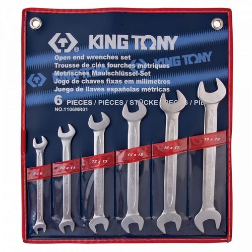 KINGTONY (1106MR01) Набор рожковых ключей, 8-19 мм, 6 предметов