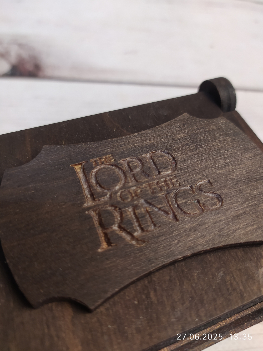 Музыкальная деревянная шкатулка-шарманка Lord of the Rings с мелодией тема из фильма Властелин колец