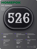 Номерок на дверь квартиры 526, для кабинета, офиса, шильдик 9 х 7 см, черный, Айдентика Технолоджи