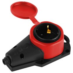 Колодка ЭРА KX-1e-RED-IP44 каучуковая с заземлением 1 розетка 16A IP44 красная | Электротовары