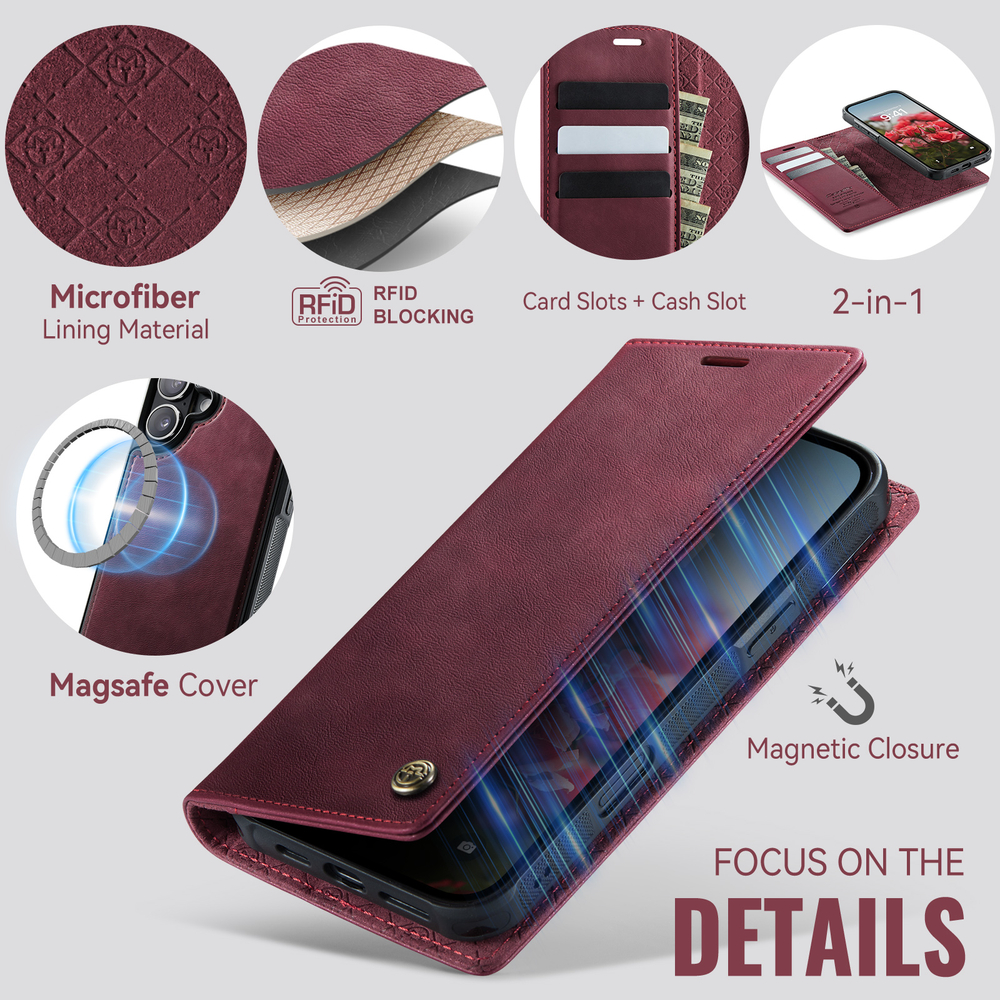 Чехол-кошелек CaseMe 2 in 1 MagSafe iPhone 17