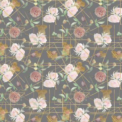 Розы and gold on grey